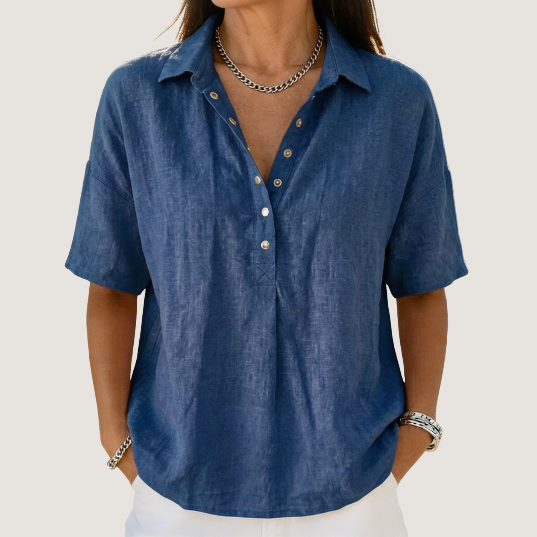 Elena | Blusa con textura de lino