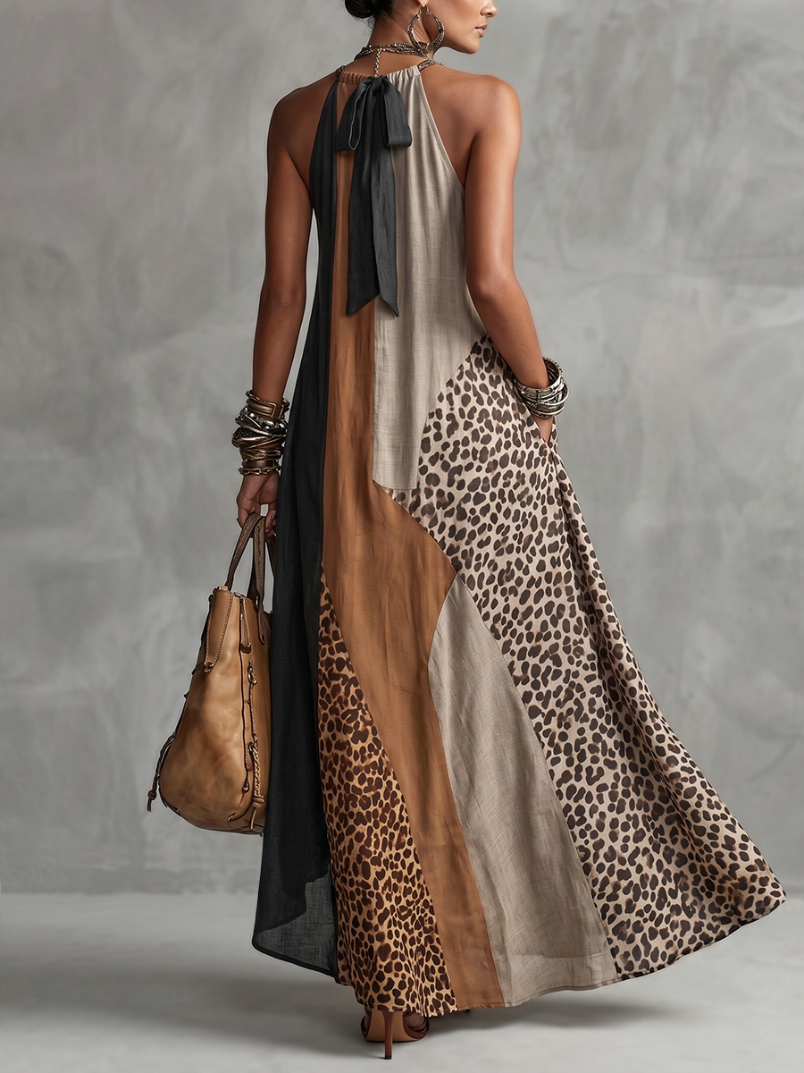 Vega - Vestido Maxi Leopardo Premium