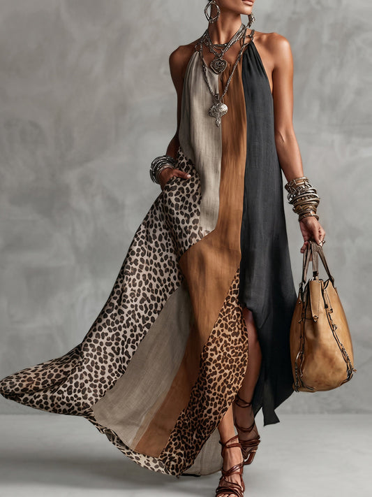 Vega - Vestido Maxi Leopardo Premium