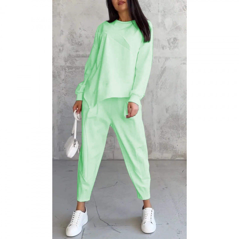 Conjunto sudadera + pantalón bajo irregular