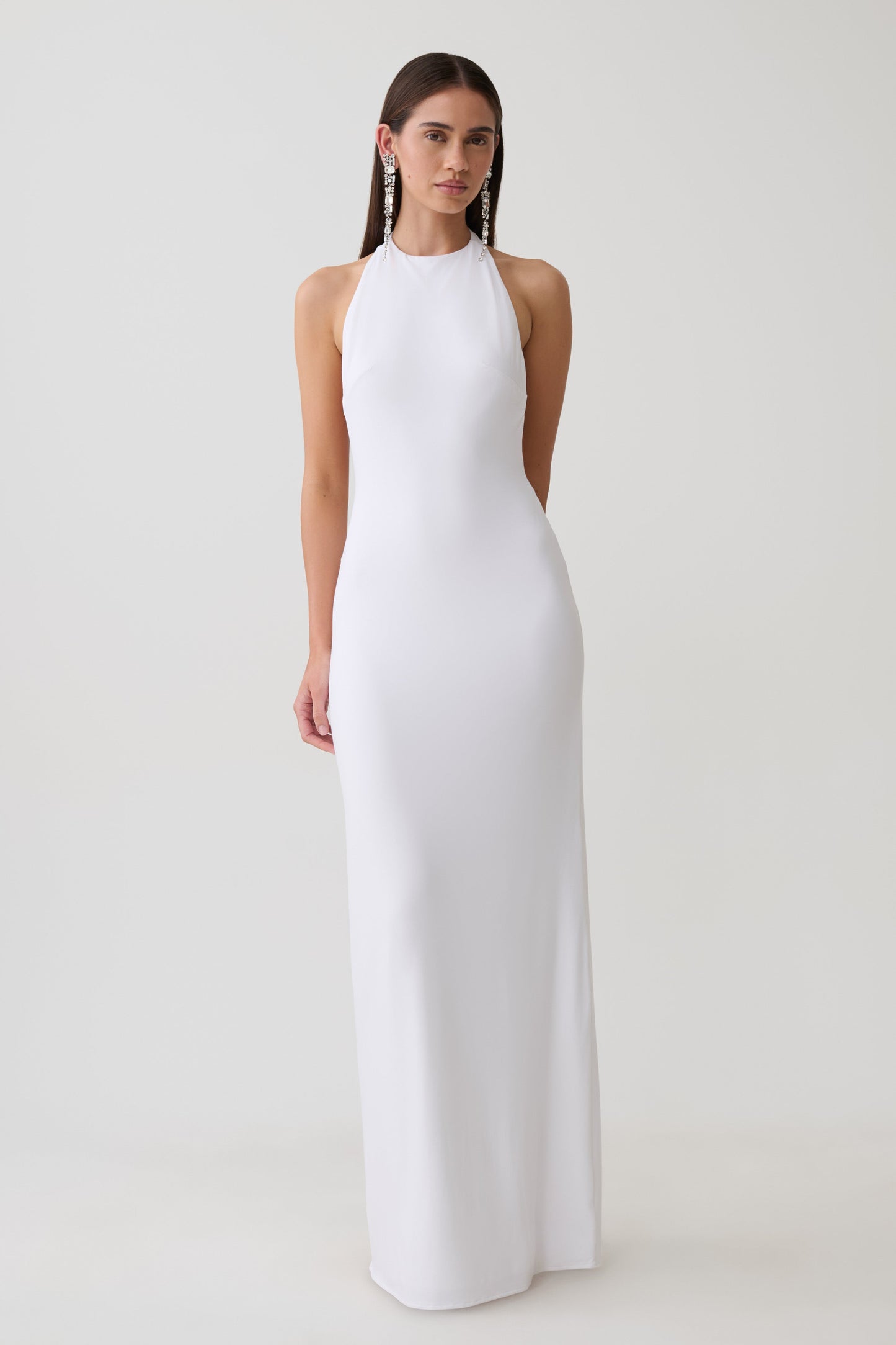 Vestido Maxi Halley con espalda en T - Blanco