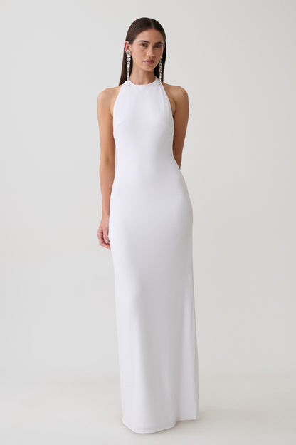 Vestido Maxi Halley con espalda en T - Blanco