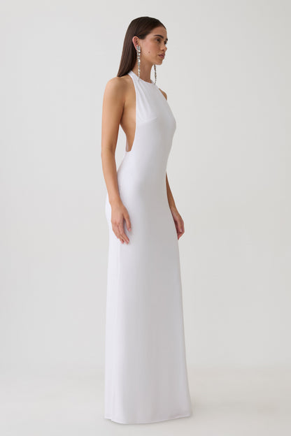 Vestido Maxi Halley con espalda en T - Blanco