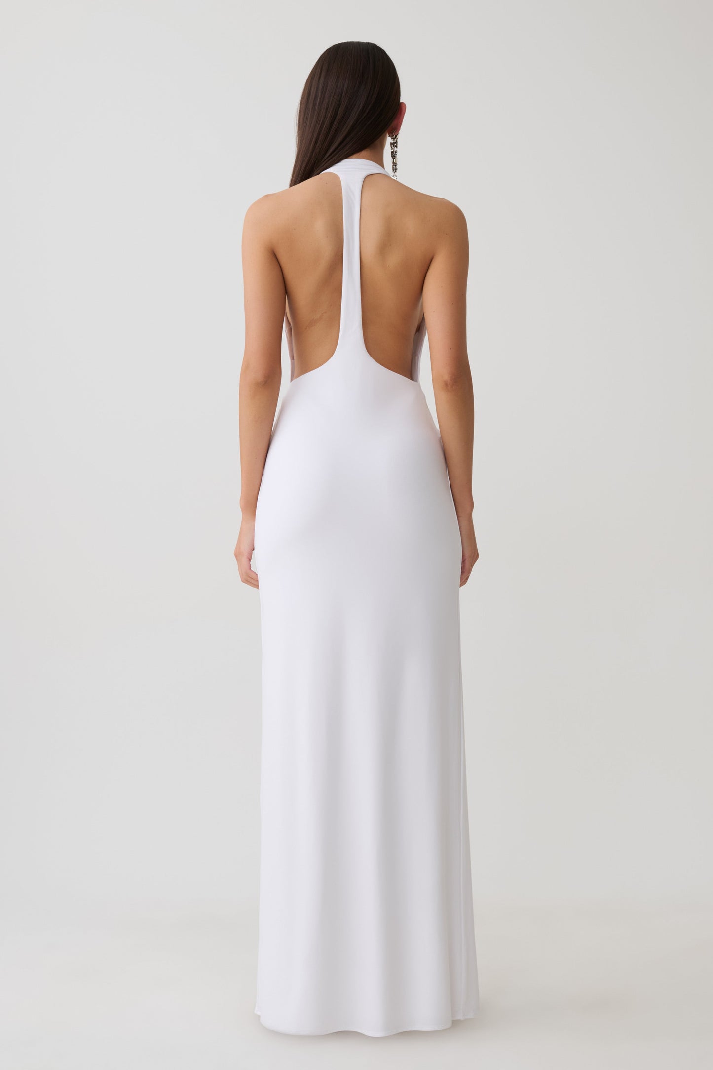 Vestido Maxi Halley con espalda en T - Blanco