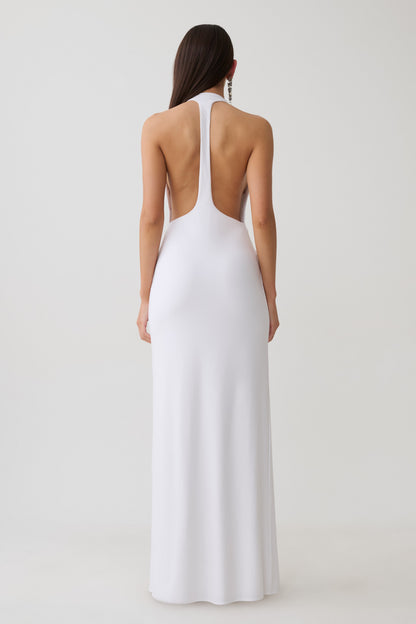 Vestido Maxi Halley con espalda en T - Blanco
