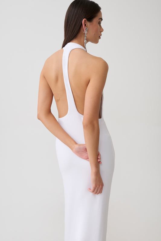 Vestido Maxi Halley con espalda en T - Blanco