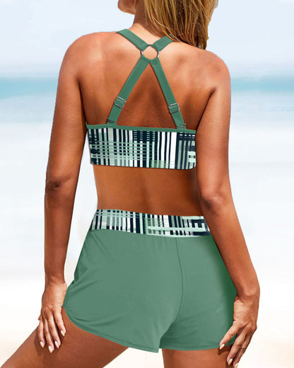 Janette | Bikini de Cintura Alta con Rayas