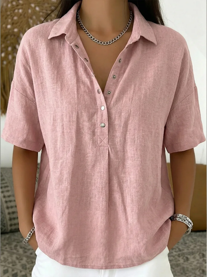 Elena™ | Blusa con textura de lino