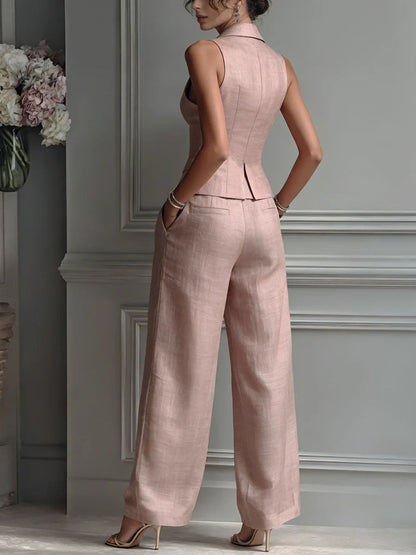 Karol | Conjunto de dos piezas para mujer con escote en V y botones