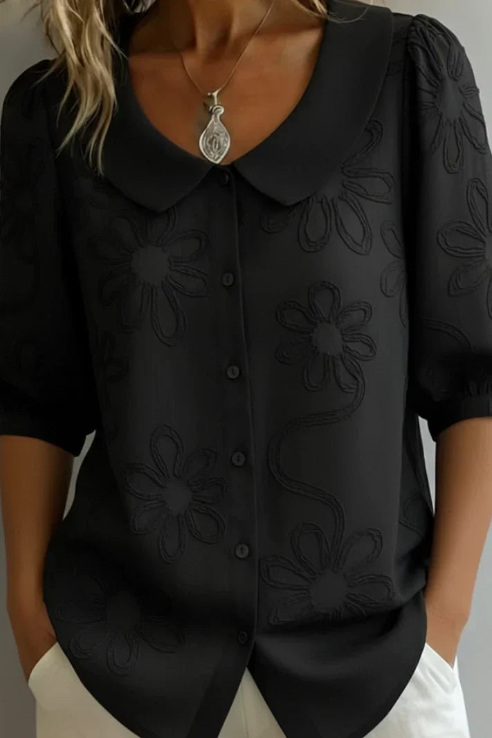 Marisa | Blusa con cuello de flores