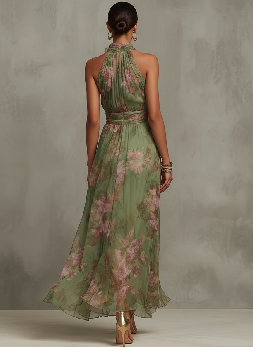 Angelique | Vestido maxi floreado elegante en muselina