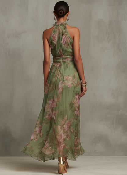 Aria - Vestido maxi botánico de elegancia natural