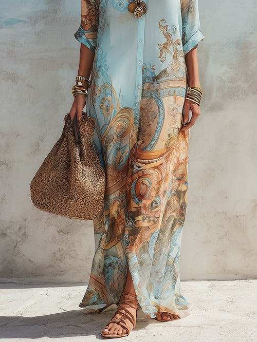 Paulette | Vestido camisero mediterráneo
