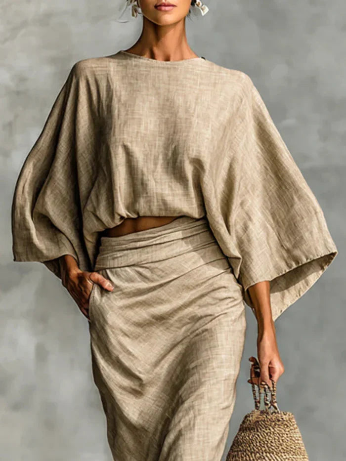 Julia - Conjunto sofisticado con falda midi