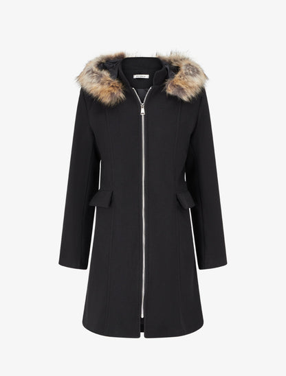 Abrigo Adamina Noir negro de mujer - AURA MILANO
