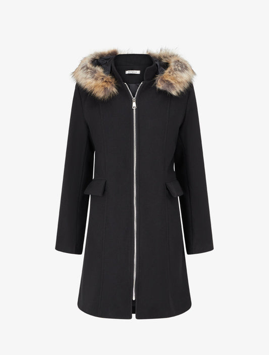 Abrigo Adamina Noir negro de mujer - AURA MILANO