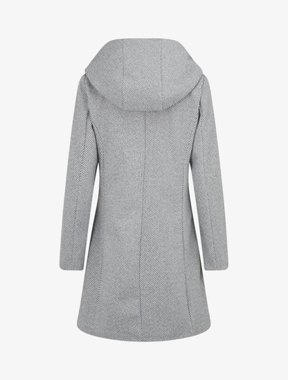 Abrigo Amélie Gris vista lateral - AURA MILANO