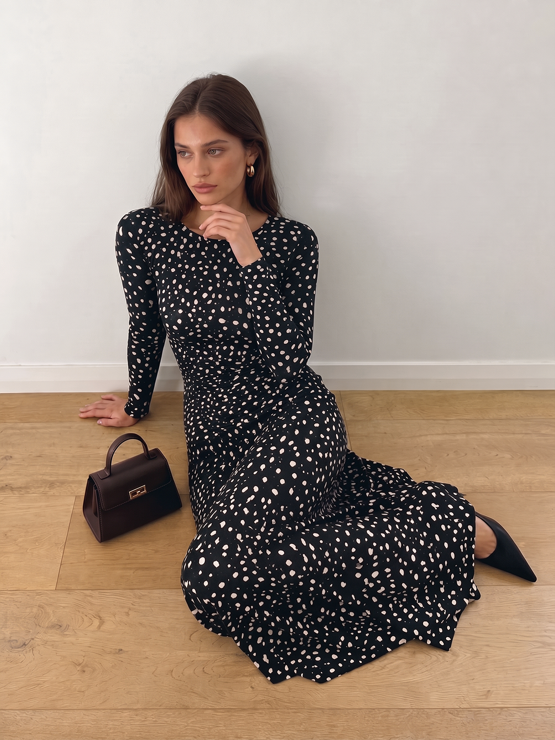 Fauna Chocolate — negro: vista del vestido.