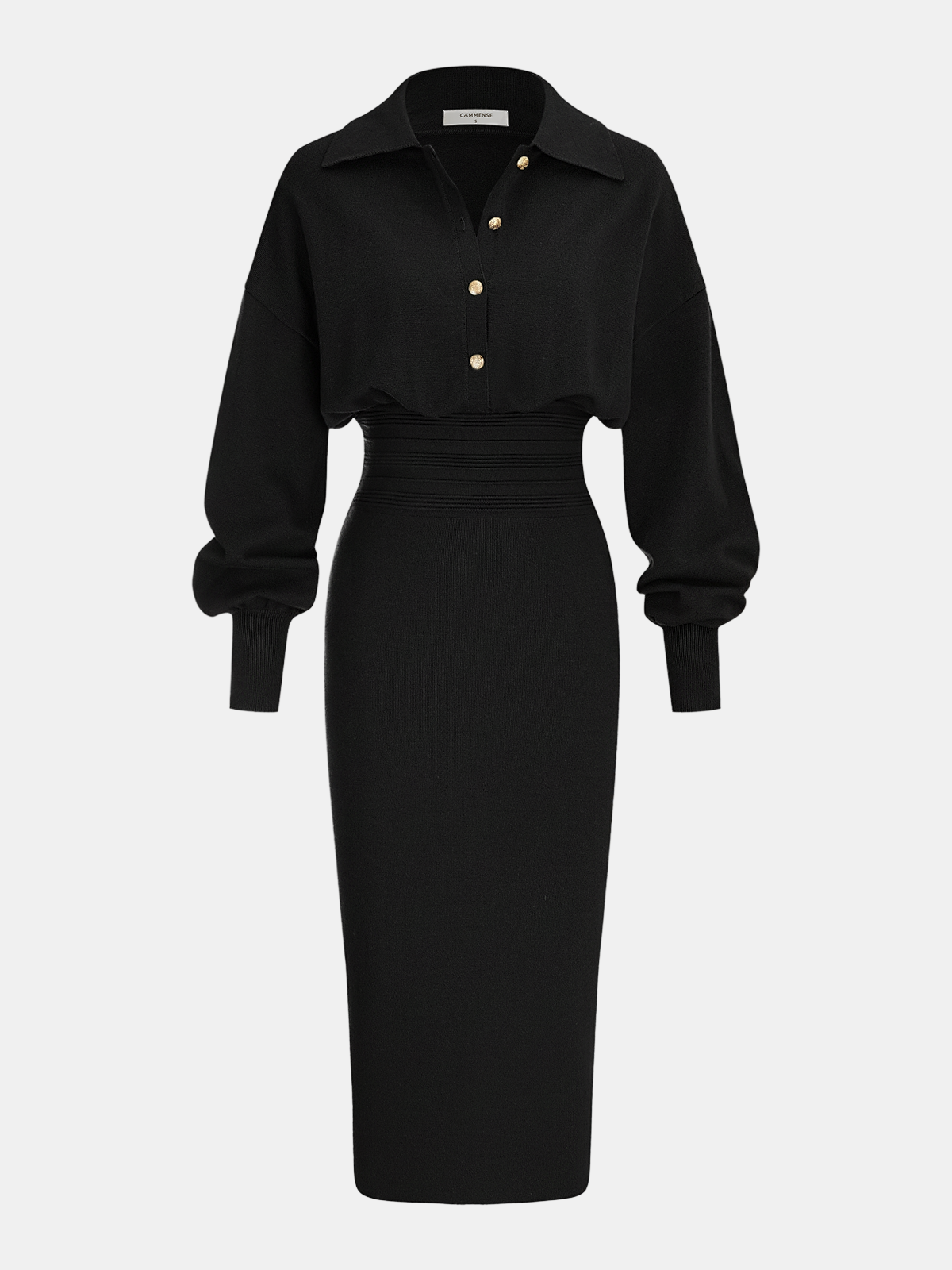 Milano Chocolate — negro: vista del vestido.