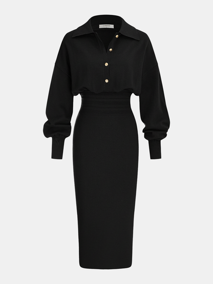 Milano Chocolate — negro: vista del vestido.