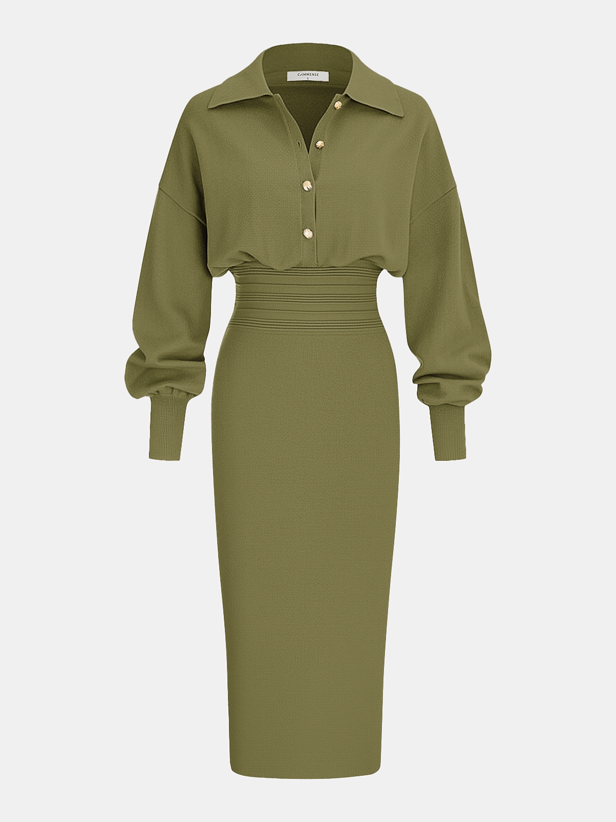 Milano Chocolate — verde lima: vista del vestido.