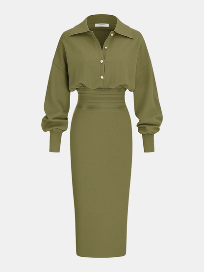 Milano Chocolate — verde lima: vista del vestido.