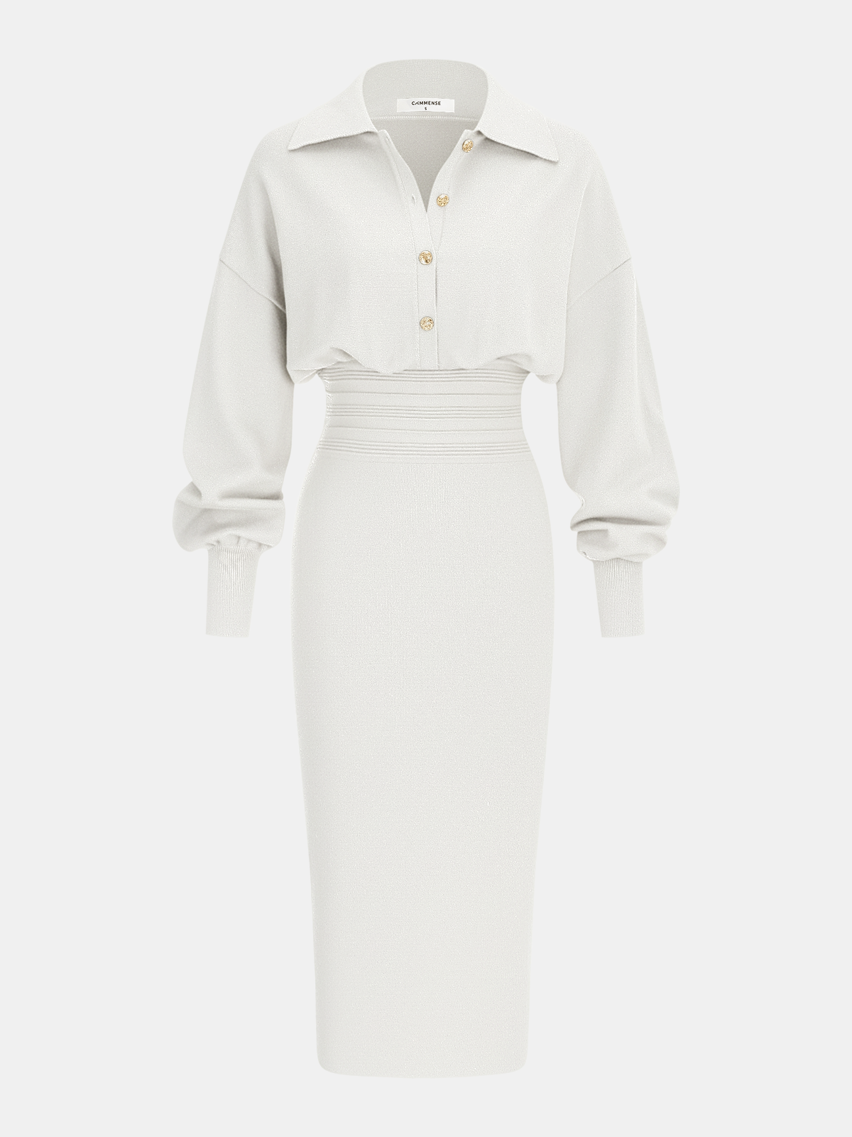 Milano Chocolate — blanco roto: vista del vestido.