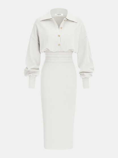 Milano Chocolate — blanco roto: vista del vestido.
