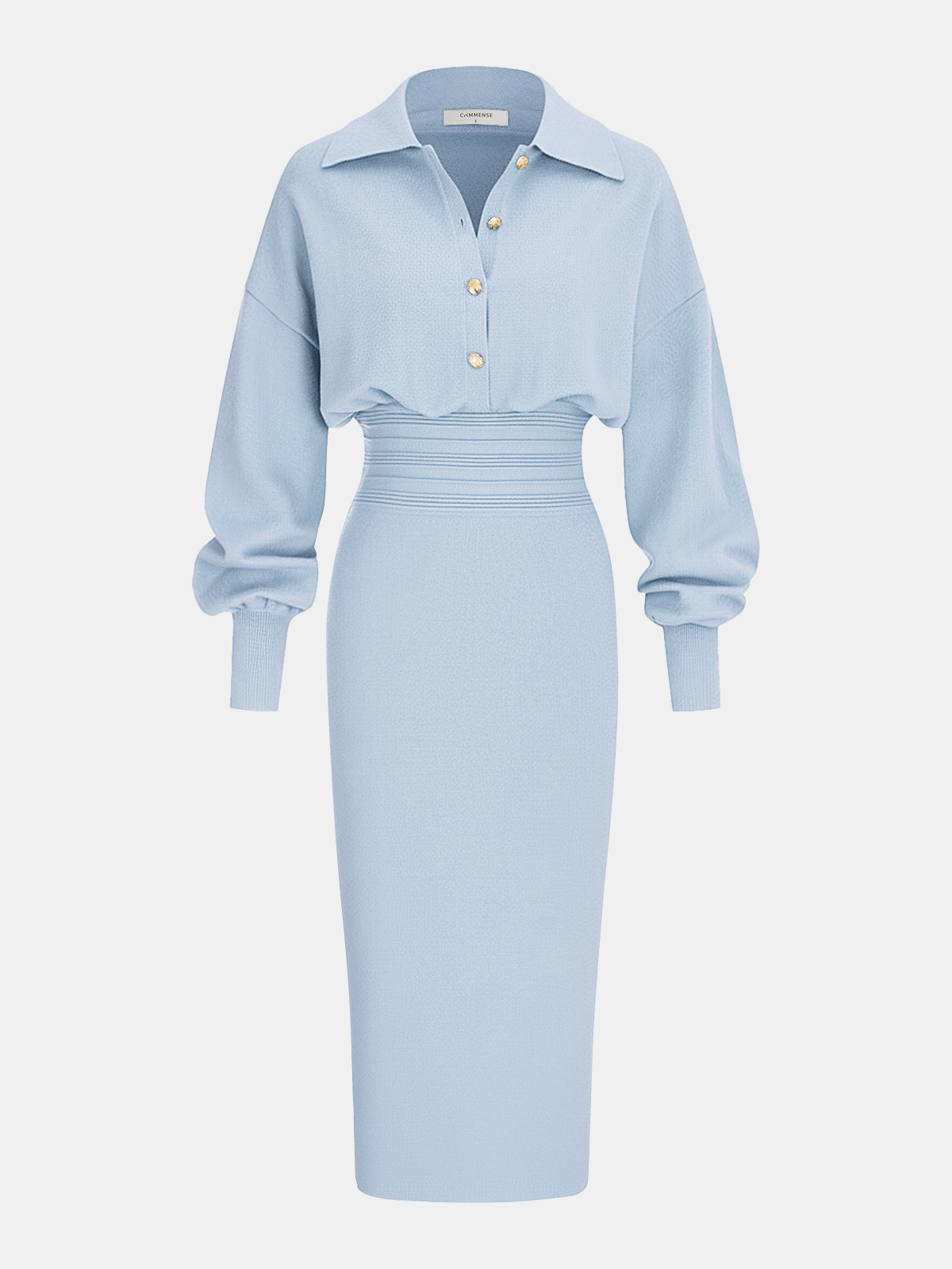 Milano Chocolate — azul claro: vista del vestido.