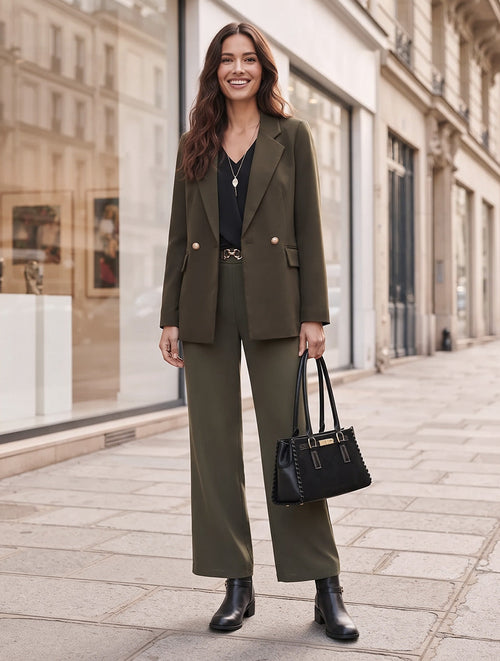 Pantalón Banji Olive verde oliva de mujer - AURA MILANO