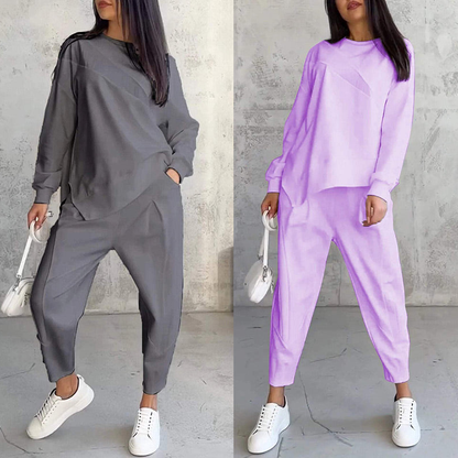 Conjunto sudadera + pantalón bajo irregular