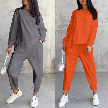 Conjunto sudadera + pantalón bajo irregular