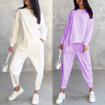 Conjunto sudadera + pantalón bajo irregular