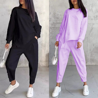 Conjunto sudadera + pantalón bajo irregular