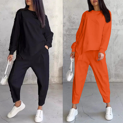 Conjunto sudadera + pantalón bajo irregular