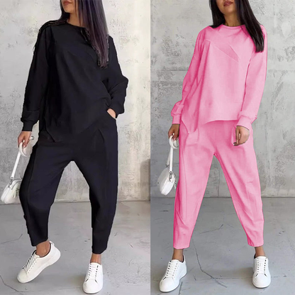 Conjunto sudadera + pantalón bajo irregular