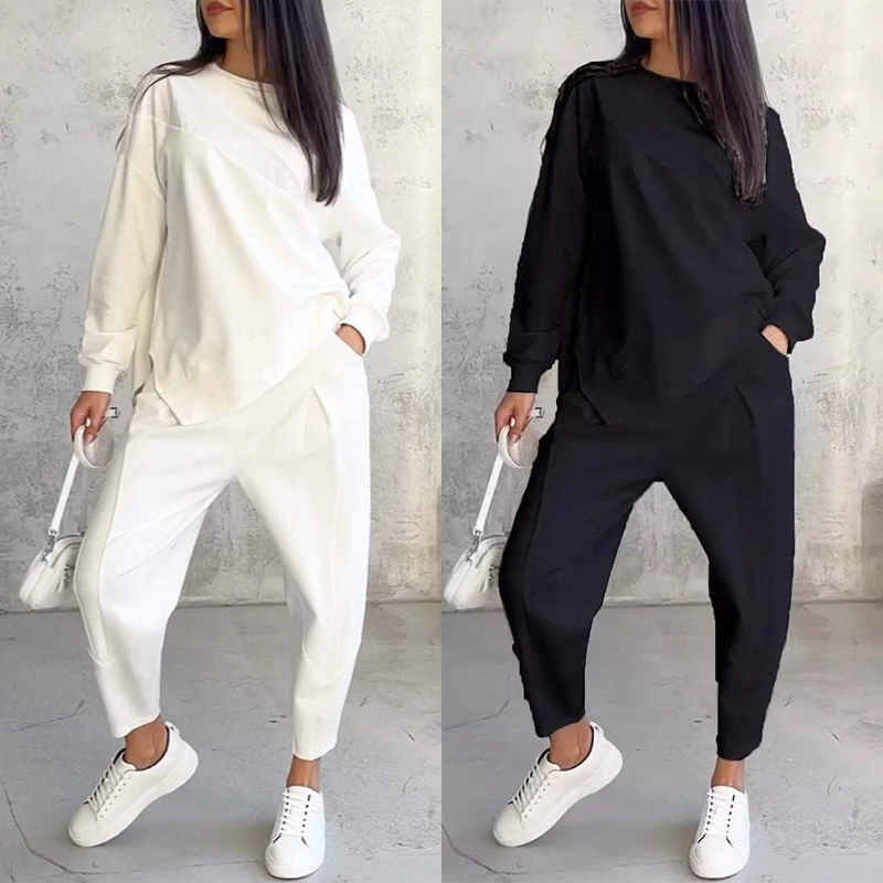 Conjunto sudadera + pantalón bajo irregular