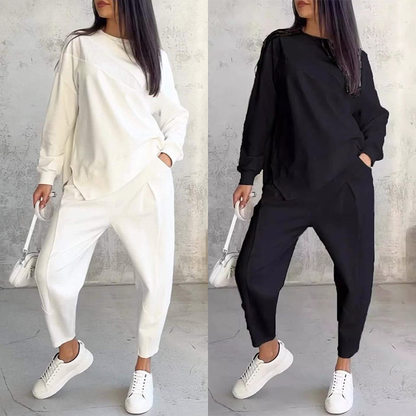 Conjunto sudadera + pantalón bajo irregular