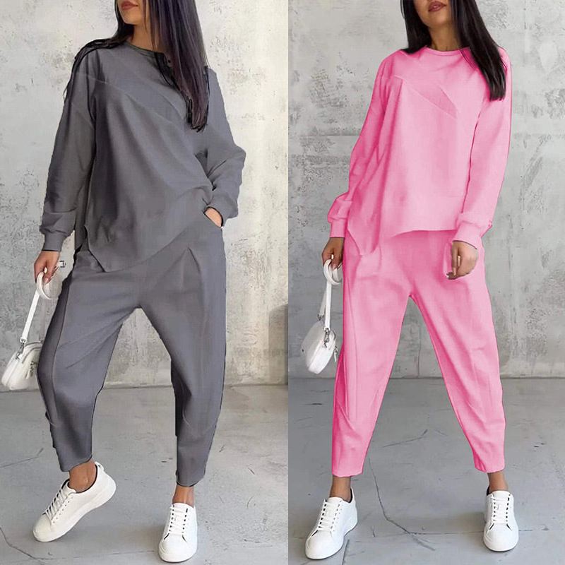 Conjunto sudadera + pantalón bajo irregular
