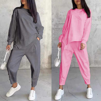 Conjunto sudadera + pantalón bajo irregular