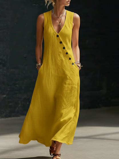Vestido abotonado minimalista y cómodo