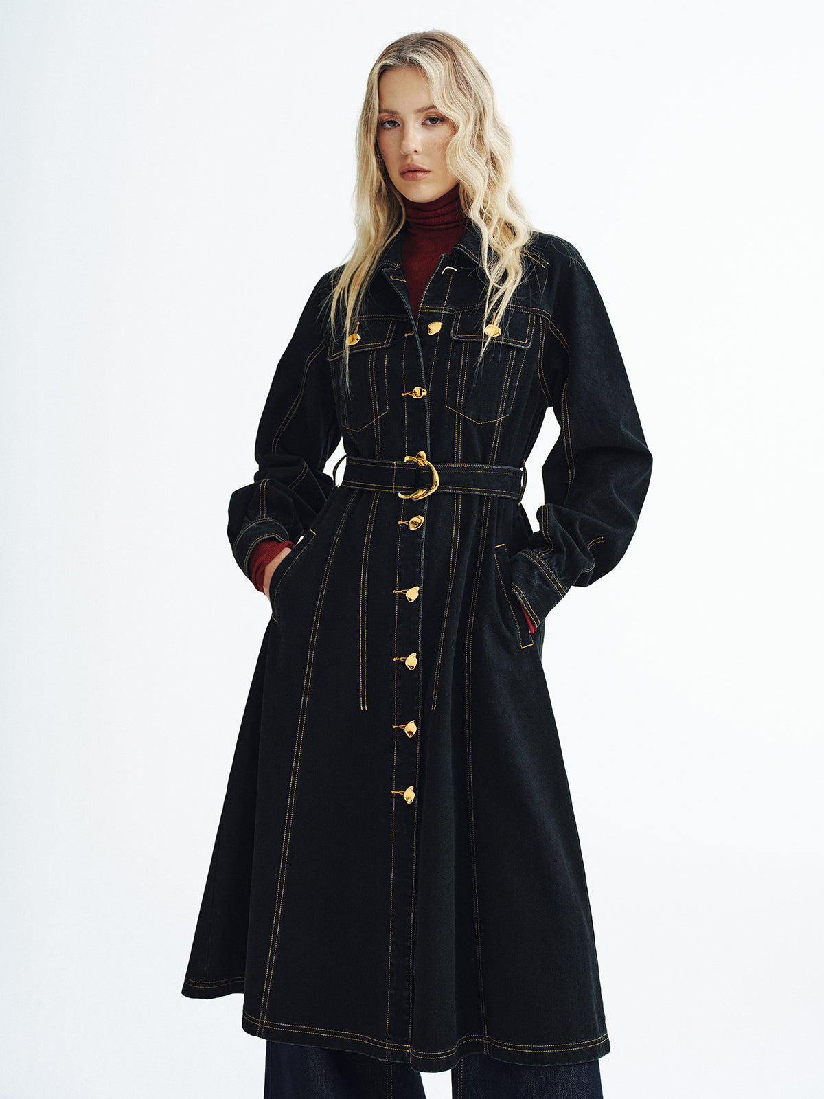 Denim Élégance — negro: vista frontal.