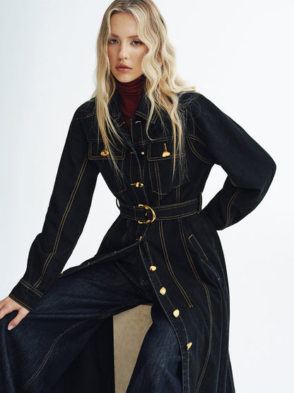 Denim Élégance — negro: vista en posición sentada.