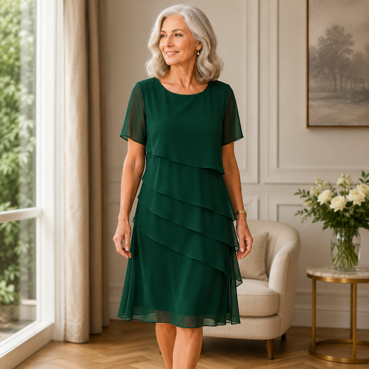 Hélène | Vestido elegante con volantes