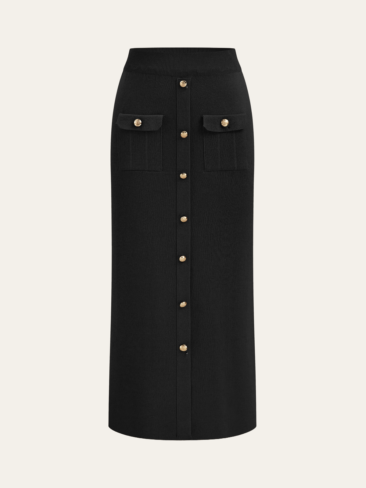 Élégance Milano — negro: falda de frente.