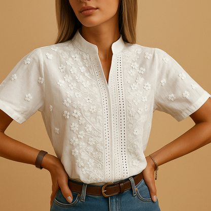 Elisa | Blusa blanca de tendencia