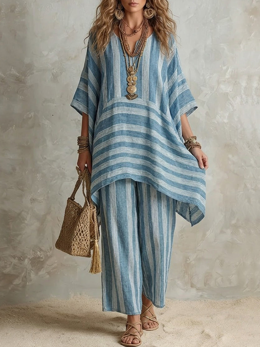 Zahara - Conjunto Bohemio de Túnica y Pantalón Palazzo