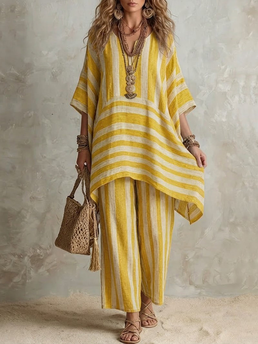 Zahara - Conjunto Bohemio de Túnica y Pantalón Palazzo