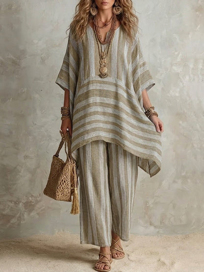 Zahara - Conjunto Bohemio de Túnica y Pantalón Palazzo