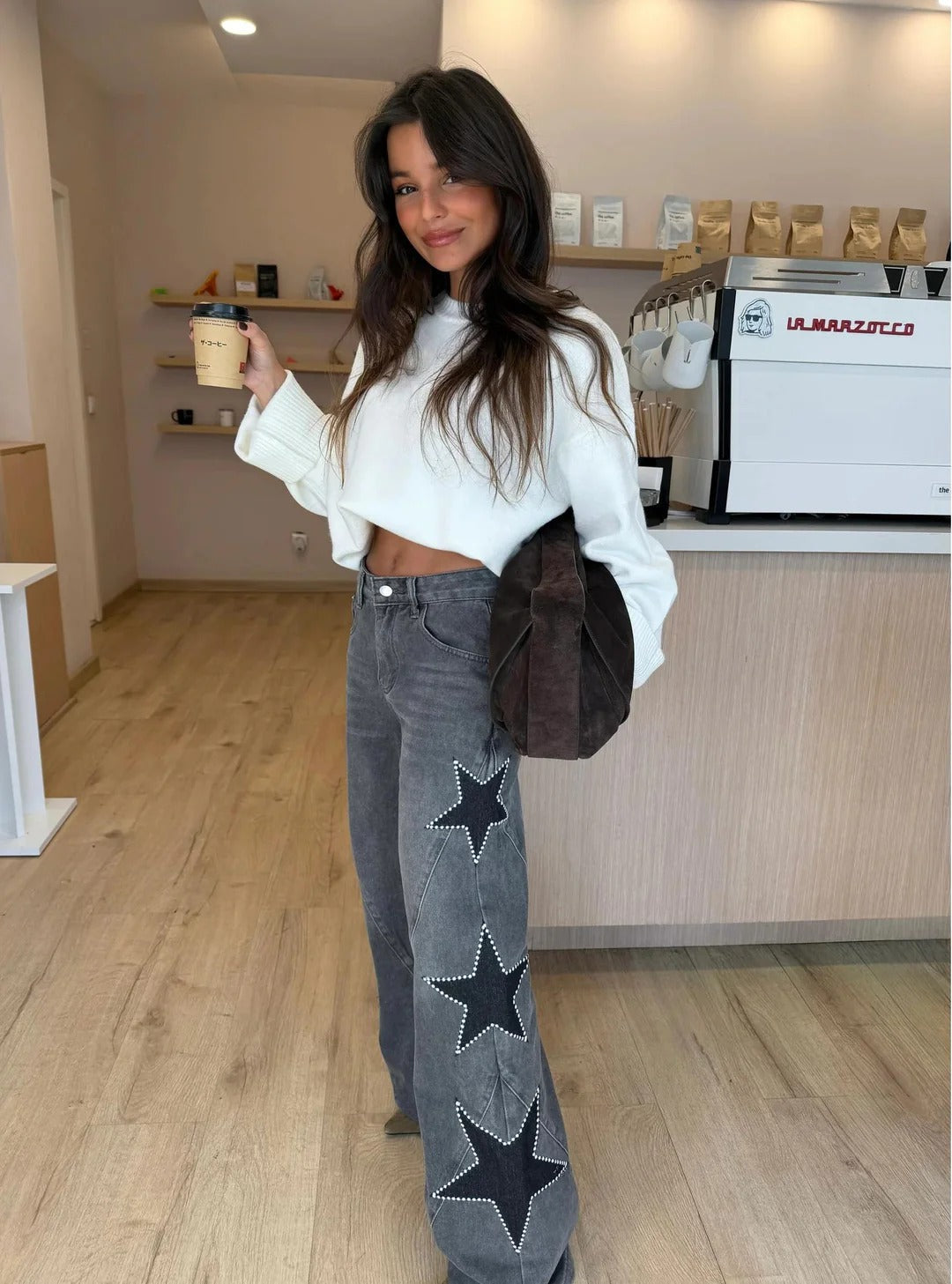 María™ | Vaqueros rectos con estrellas